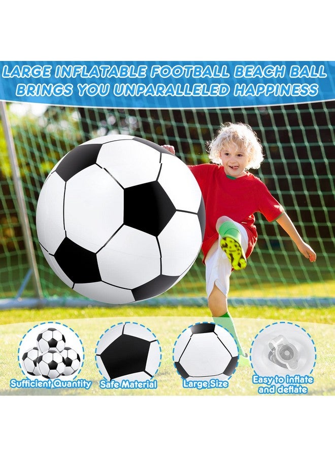 Lewtemi Lewtemi 4 Pcs Inflatable Beach Soccer Ball for Kids 27" Giant Inflatable Football Large Sport Balls for Kids Outdoor Activity Game Pool Toys Decoration Party Favor  - Image 3