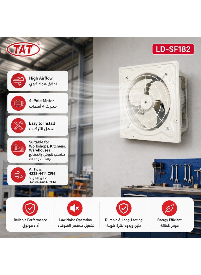 Tat Iron Exhaust Fan 62 × 62 cm frame, 4414 CFM, 220-240 V - Image 2