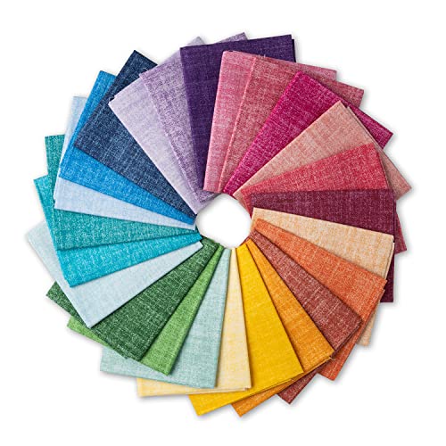 Connecting Threads Blender Collection 24 pcs 18x22 100 Cotton Precut Quilting Fabric Bundle Fat Quarters ChambrayTonals