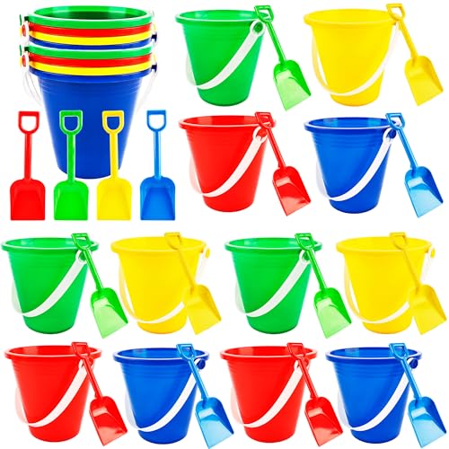 Feradny 40 Pack Beach Bucket and Shovel Set Mini Plastic Buckets Sand Shovel Sand Pail Bulk for Kids Summer Seaside Beach Pool Party - Image 1
