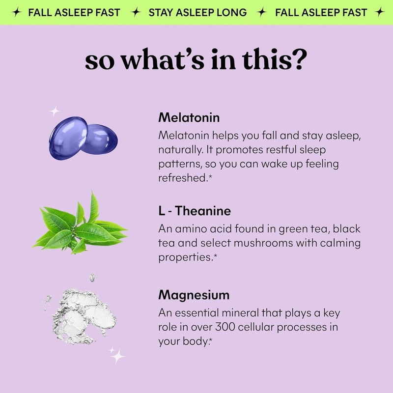 Lemme Sleep Gummies with 5mg Melatonin Elderberry Magnesium LTheanine Chamomile and Lavender DrugFree Nighttime Sleep Aid Gluten Free Gelatin Free Non GMO Berry Flavored 60 Count - Image 3