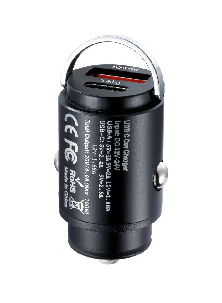 100W Fast Car Charger Dual USB Ports Fast Car Power Adapter PD30W iPhone 15 Car Charger Fast Charging USB Plug for Samsung, iPhone, iPad Pro/Air, Huawei, Oneplus, Xiaomi, etc black color - Image 4