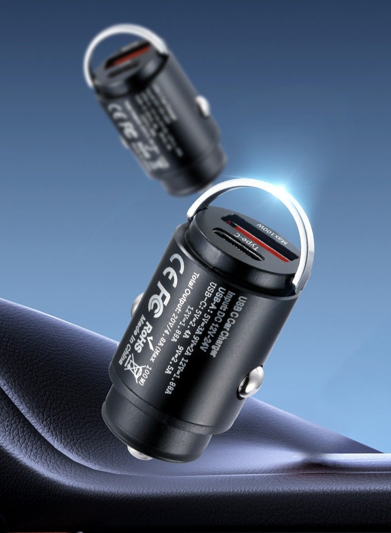 100W Fast Car Charger Dual USB Ports Fast Car Power Adapter PD30W iPhone 15 Car Charger Fast Charging USB Plug for Samsung, iPhone, iPad Pro/Air, Huawei, Oneplus, Xiaomi, etc black color - Image 5