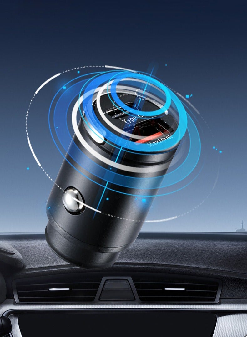 100W Fast Car Charger Dual USB Ports Fast Car Power Adapter PD30W iPhone 15 Car Charger Fast Charging USB Plug for Samsung, iPhone, iPad Pro/Air, Huawei, Oneplus, Xiaomi, etc black color - Image 2