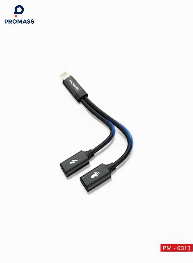 بروماس محول 4 في 1 لسماعة الراس منفذ لايتننج الى صوت وشاحن لاجهزة ايباد وايفون 13 و12 و11 واكس اس ماكس ار و8 و8 بلس و7 و7 اسود - Image 1