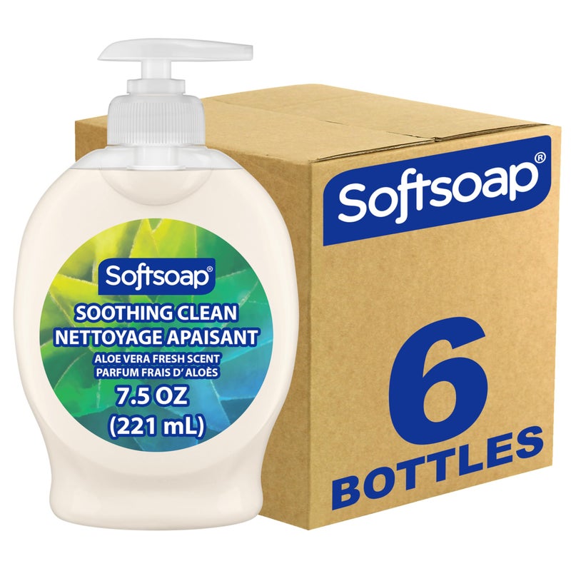 Softsoap Moisturizing Liquid Hand Soap, Soothing Clean Aloe Vera - 7.5 Fl Oz (Pack of 6) - Image 1