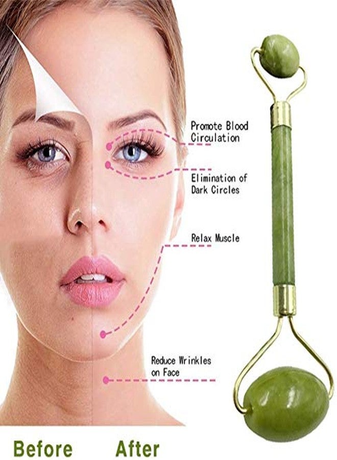 Getmecraft Green Jade Face Roller and Gua Sha Set - Face Roller Skin Care - Guasha: Natural Jade -Eye Treatment Products, Facial Roller for Skin, Eyes, Neck- Authentic, Durable, Noiseless - Image 3