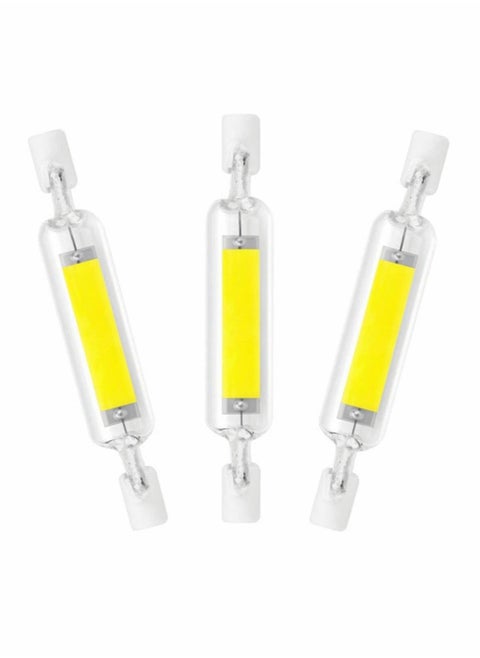 R7S LED Bulb Halogen Equivalent 78mm J-Type Base 6000K Cool White J Type T3 Double Ended Flood Light Bulbs 360°Beam Angle Landscape Lights, of 3 Pack