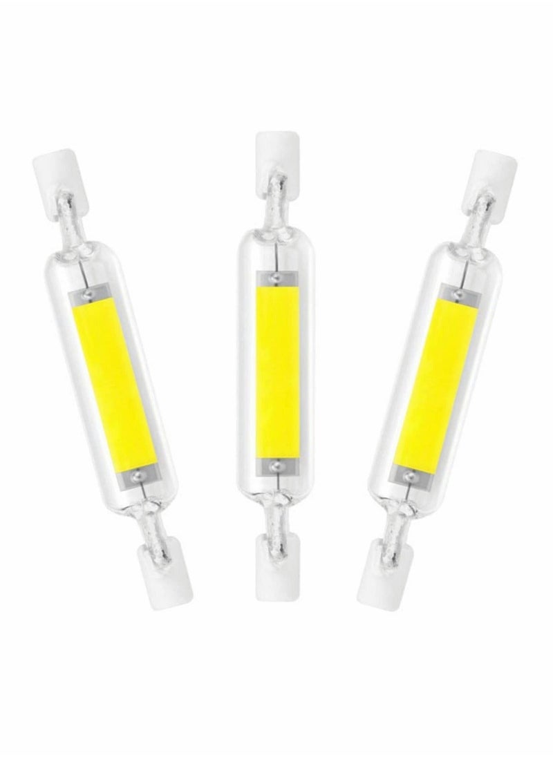 R7S LED Bulb Halogen Equivalent 78mm J-Type Base 6000K Cool White J Type T3 Double Ended Flood Light Bulbs 360°Beam Angle Landscape Lights, of 3 Pack