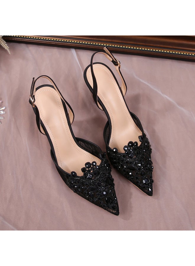 Huidong County Sandals Women's White Wedding Shoes Women's Lace Women's Shoes Fashion High Heels Pearl Women's Shoes