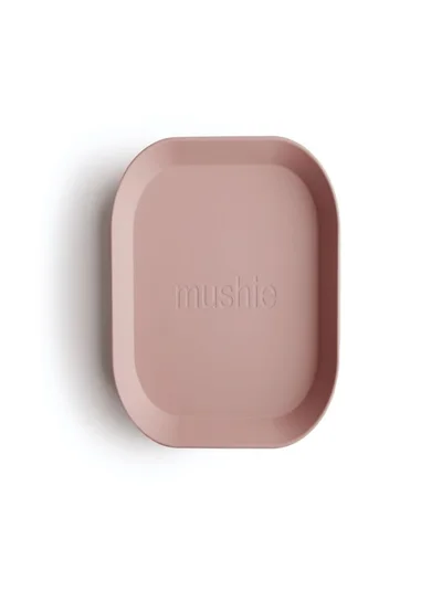 mushie Set Of 2 Square Dinner Plates - Blush