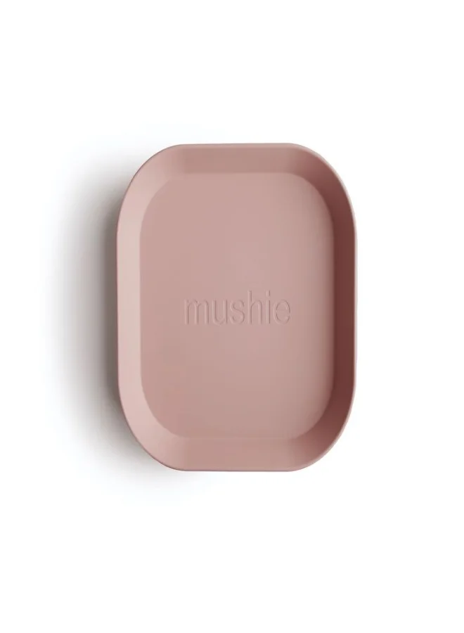 mushie Set Of 2 Square Dinner Plates - Blush