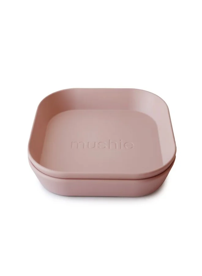 mushie Set Of 2 Square Dinner Plates - Blush