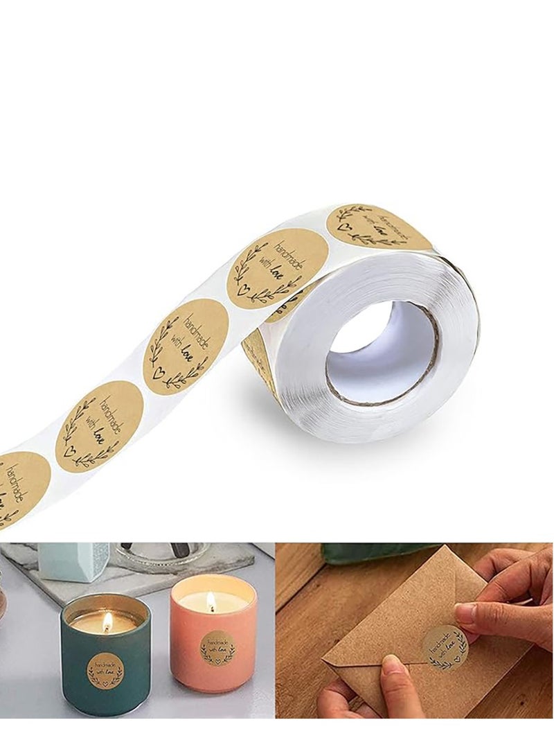 Generic 500-Piece Kraft Paper Stickers Brown - Image 4