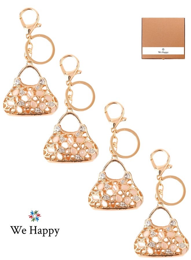 We Happy Pack of 4 Hand Bag Shape Key Ring Cute Women Fashion Bag Car Pendant Key chain - Image 1