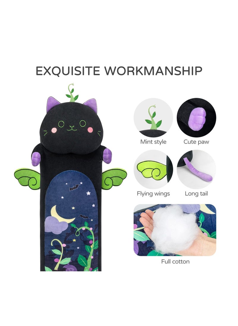 Y&D 20in Long Devil Mint Cat Plush Pillows Black Stuffed Animals Squishy Sleeping Hugging Pillow Soft Toys for Kids  - Image 2
