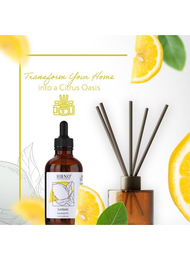 hbno California Bottled Lemon Essential Oil 4 Fl Oz (120Ml) Natural & Premium Grade Lemon Oil Essential Oil Lemon Essential Oil For Cleaning, Essential Oils Lemon  - Image 5