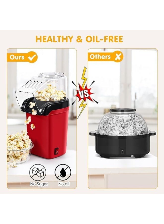 Hot Air Popcorn Machine 1200W – Healthy Popcorn Ready in 3 Minutes, No Oil, Touch of a Button Operation, Easy to Clean, Perfect for Family Gatherings & Movie Watching - Image 2