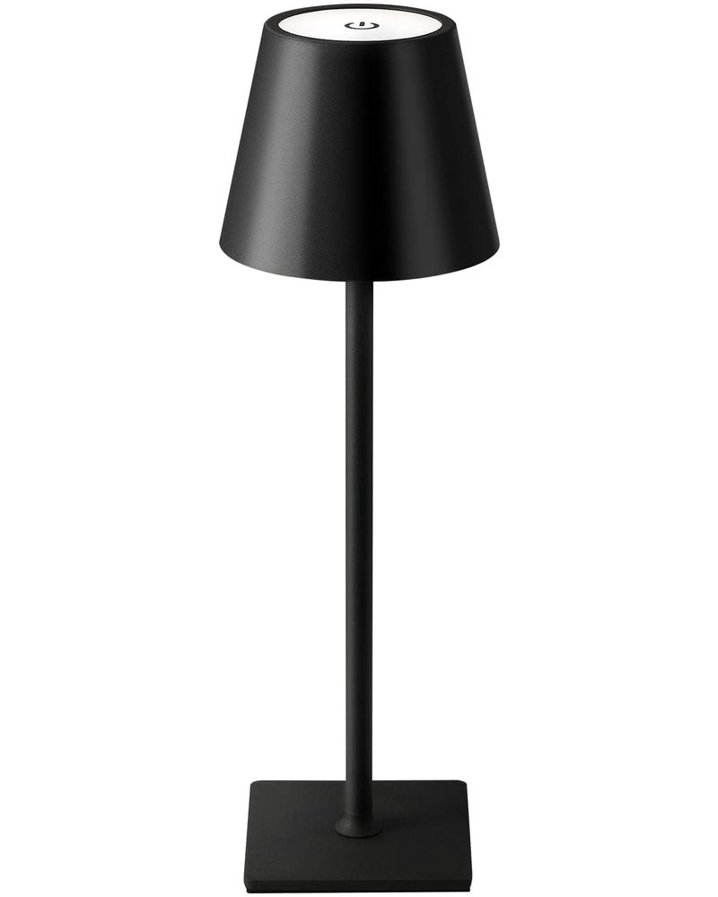 NIYANTA LED Cordless Rechargeable Table lamp Cozy Warm 3 Color Stepless Dimming Up Output USB Charging Portable Night Lamp with Touch Sensor Bedside Lamp for Living Room Black - Image 1