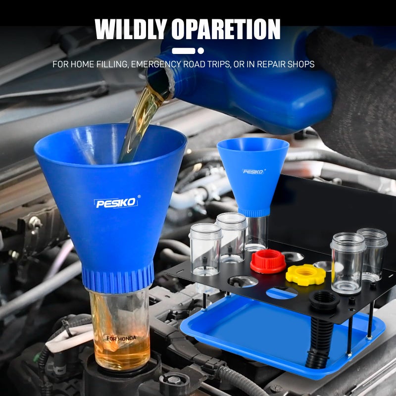 Pesiko Engine Oil Funnel Kit  No Spill Oil Change Funnel Kity With A Fixed Metal Storage Shelf Compatible With Toyota  Gm  Honda  Subaru  Ford  Jeep And European  Etc - Image 4