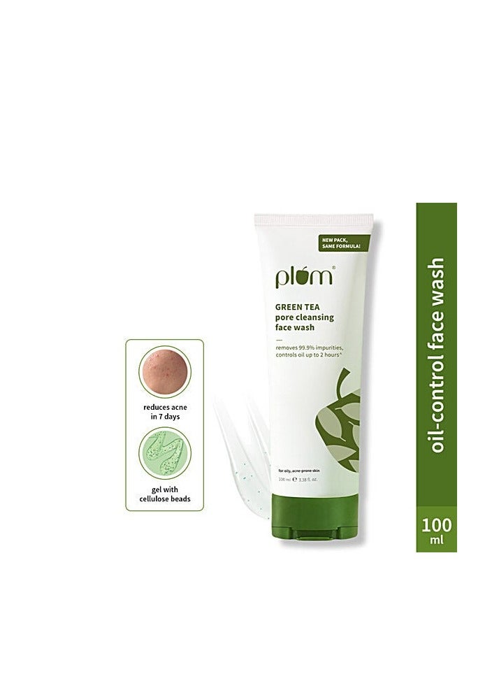 Plum Green Tea Pore Cleansing Face Wash for Oily, Acne Prone, Dry & Combination Skin - 100ml - Image 2