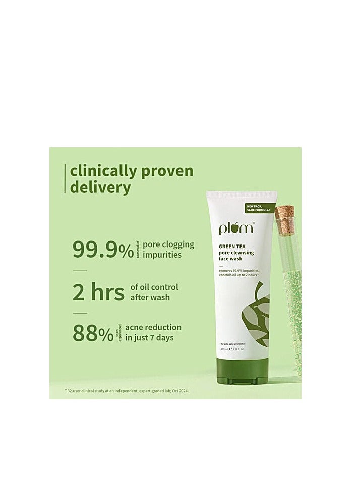 Plum Green Tea Pore Cleansing Face Wash for Oily, Acne Prone, Dry & Combination Skin - 100ml - Image 4