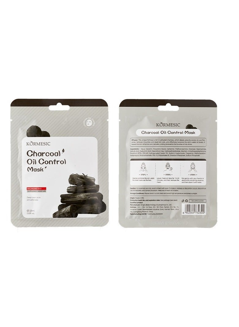 Kormesic 5PCS Charcoal Facial Mask 25ml - Image 1