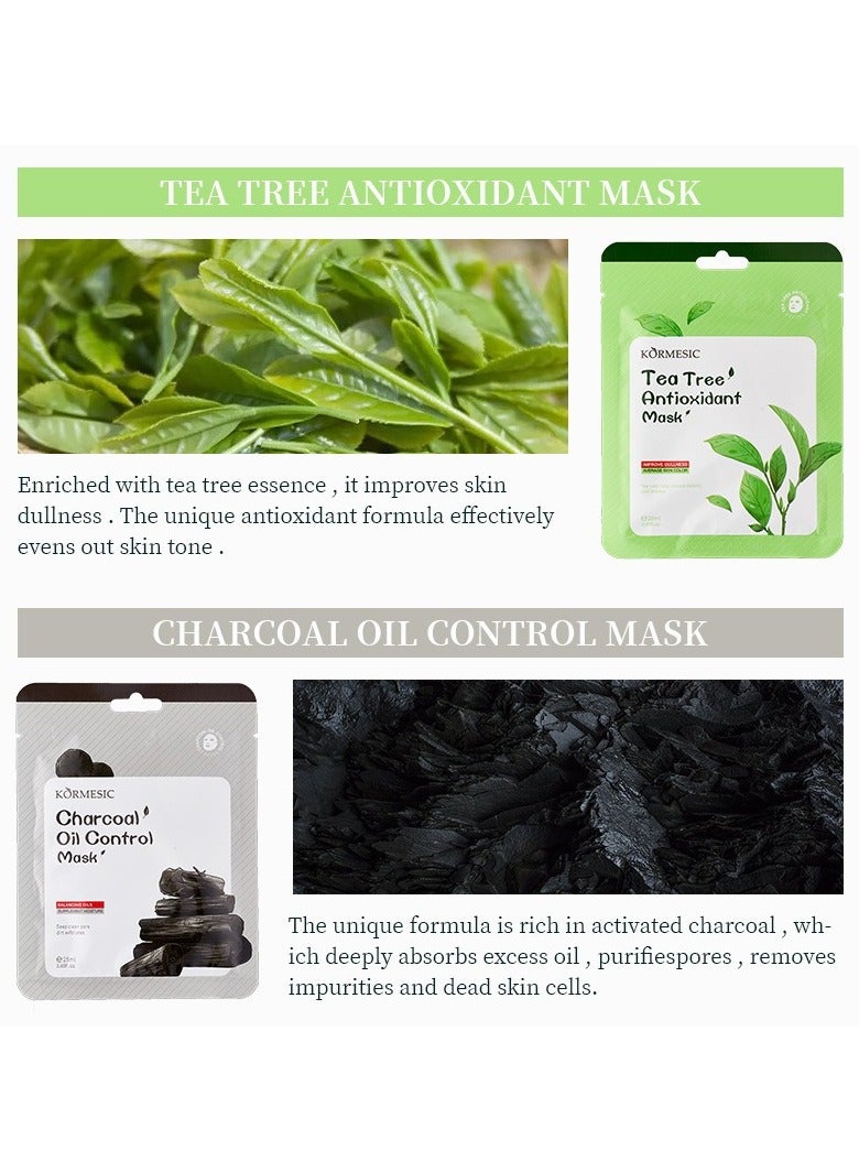 Kormesic 5PCS Charcoal Facial Mask 25ml - Image 2