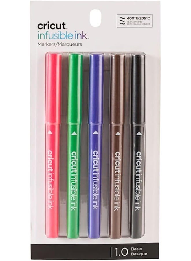 Cricut Infusible Ink Markers Basic Medium-Point Markers (1.0) 5 Count - Image 1