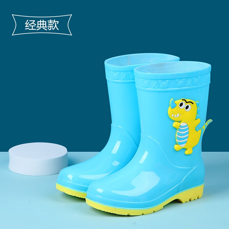New Cartoon Children'S Rain Boots Cute Baby Dinosaur Girls' Non-Slip Waterproof Rain Boots Girls' Water Shoes - Image 1