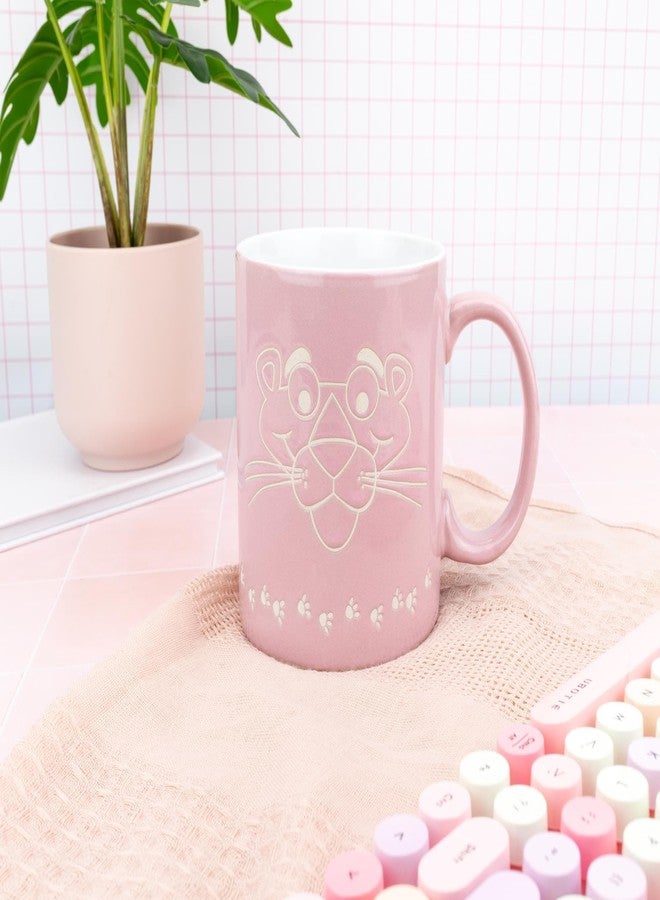 Silver Buffalo Pink Panther Vintage Logo Face Wax Resist 20oz Ceramic Mug - Image 2