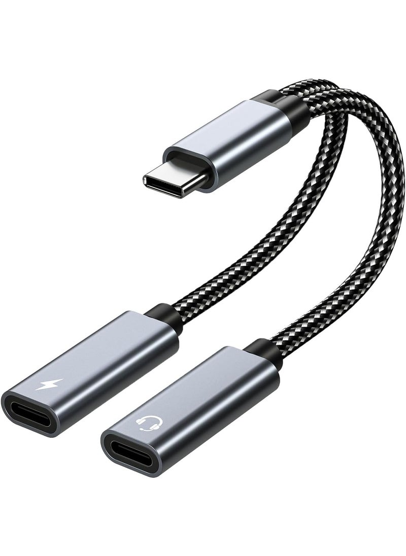 Mmobiel MMOBIEL USB C Splitter Headphone and Charger 2in1 USBC Adapter 60W Fast Charging and 16Bit Audio  Mic and Headset Support  Compatible with iPhone 16 15 iPad ProAir Galaxy S25S21  - Image 1