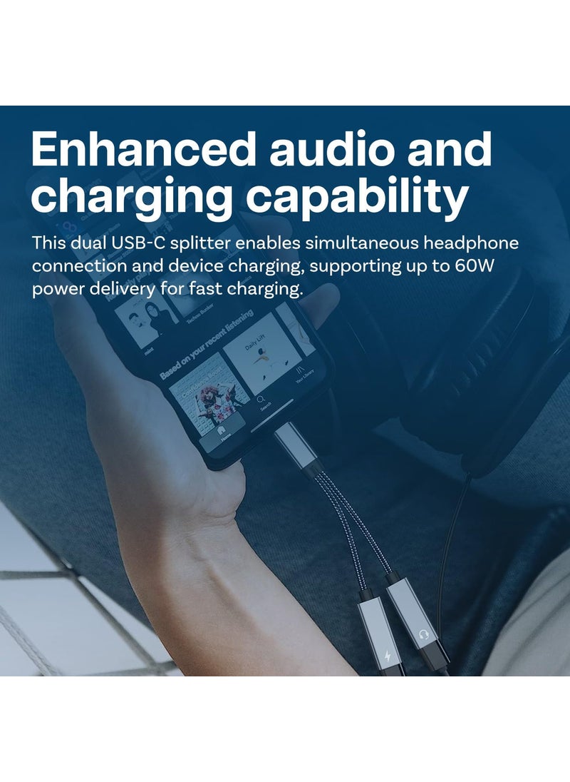 Mmobiel MMOBIEL USB C Splitter Headphone and Charger 2in1 USBC Adapter 60W Fast Charging and 16Bit Audio  Mic and Headset Support  Compatible with iPhone 16 15 iPad ProAir Galaxy S25S21  - Image 2