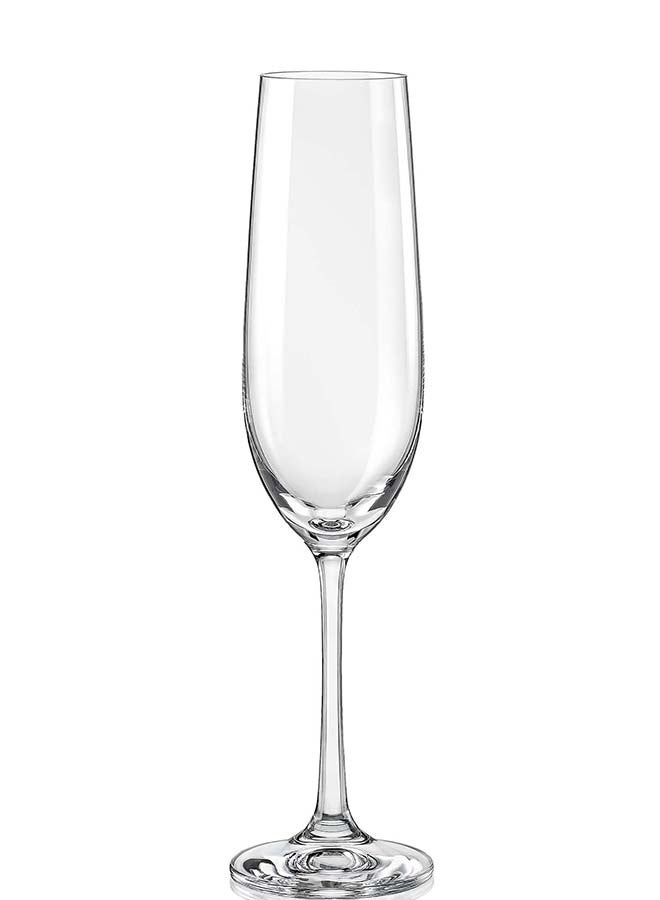 Crystalex Champagne Flute Glass Viola 190ml, Crystalline