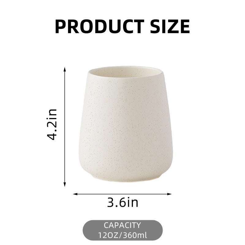 Levesica Beige Toothbrush Holder for Bathroom Ceramic Tooth Brushing Holders Toothbrush Cup - Image 4