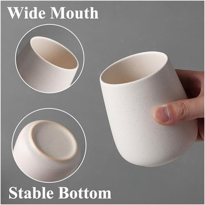Levesica Beige Toothbrush Holder for Bathroom Ceramic Tooth Brushing Holders Toothbrush Cup - Image 3