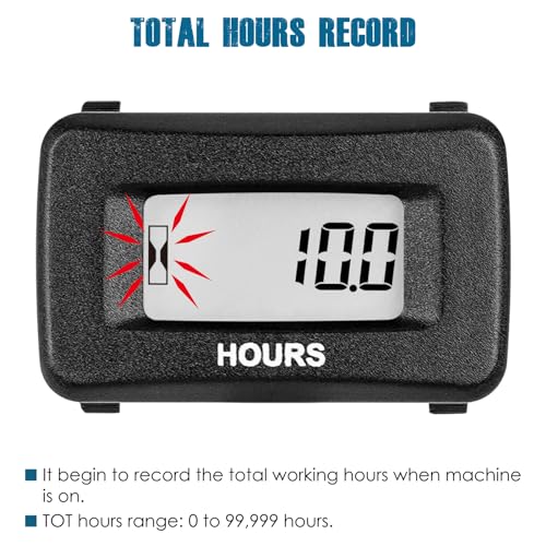 Runleader عداد ساعات الصيانة الرقمي من رانليدر، AC/DC 5V إلى 277V لجرار الحدائق، مولد، سكوتر، سيارة نادي، رافعة شوكية، قاطع أوراق وغيرها (1) - Image 2