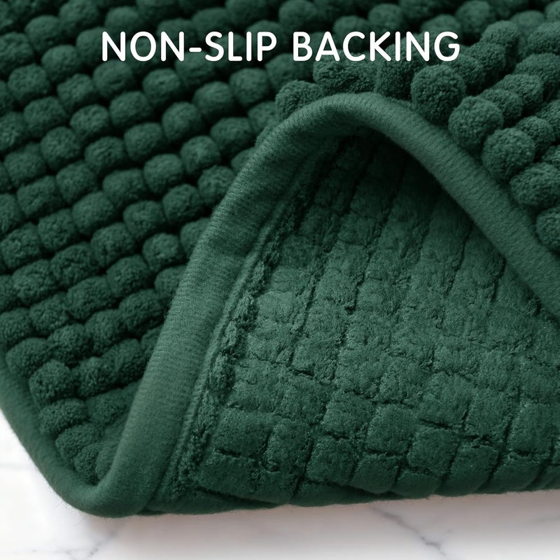 subrtex Bathroom Rugs, 24" x 60" Chenille Bath Rug Soft Short Plush Bath Mat Soft Shower Mat Water Absorbent Shower Mat Quick Dry Machine Washable, Celadon - Image 4