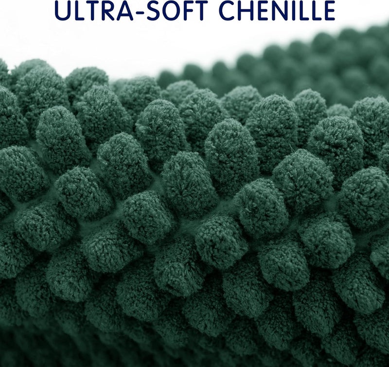 subrtex Bathroom Rugs, 24" x 60" Chenille Bath Rug Soft Short Plush Bath Mat Soft Shower Mat Water Absorbent Shower Mat Quick Dry Machine Washable, Celadon - Image 3