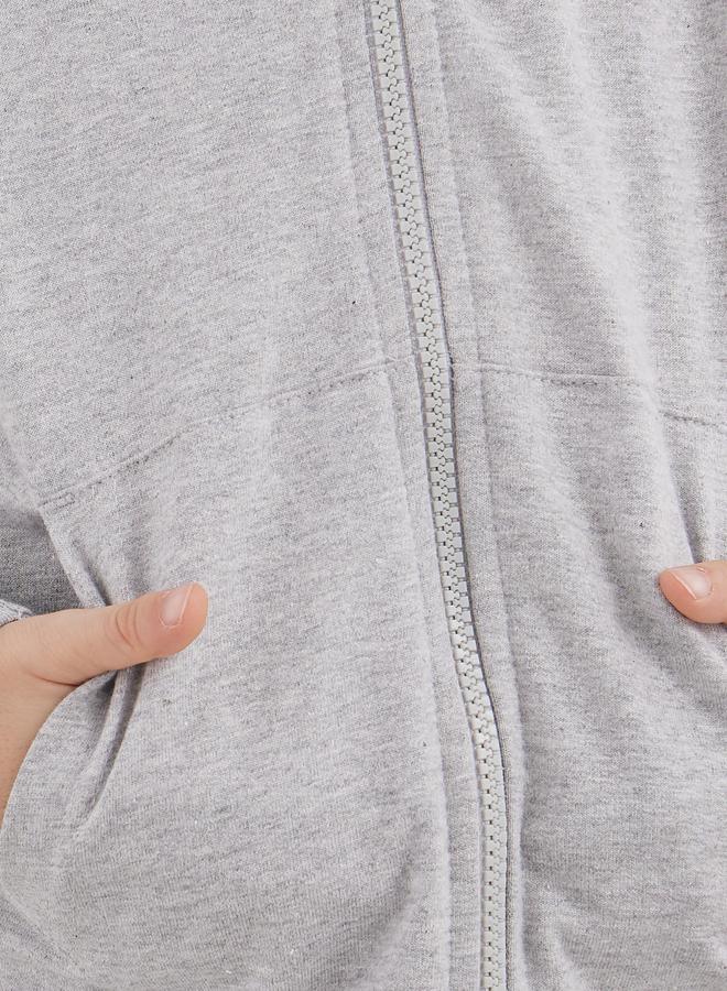 ستايلي هودي ستيلي رمادي قطن بسحاب وجيب - Image 4