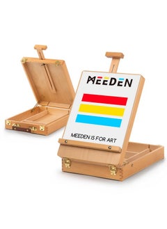 Tabletop Easel Solid Beech Wood Table Top Art Easels For Painting Canvas Sketchbox Easel Adjustable Desktop Easel Table Easel For Painting Art Supply Storage Box For Adults & Artist