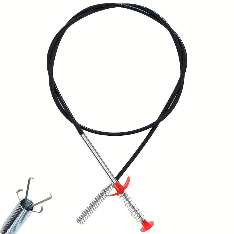 Drain Snake Drain Clog Remover Gutter Cleaning Tools Drain Cleaner for Toilet Sewer Shower Kitchen Bathroom Tub Clogged Drains Opener Cleaning Tool Flexible Grabber Claw Pick Up Reacher 63 inch