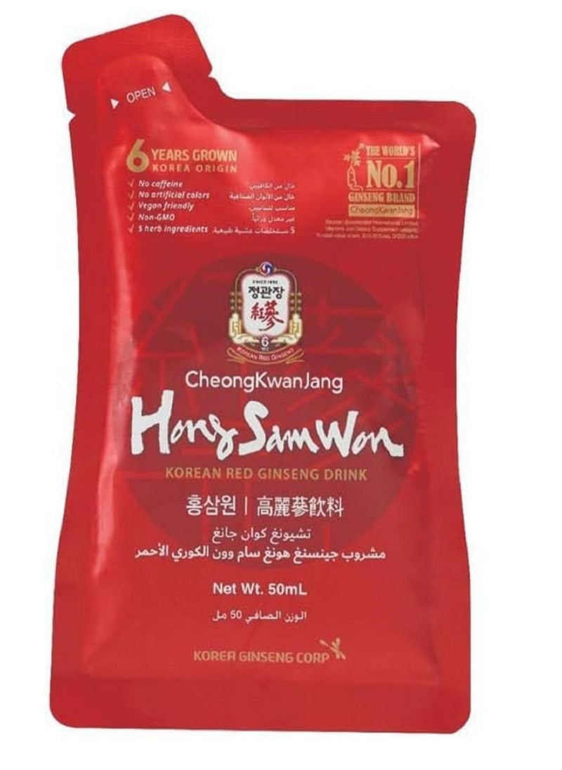 CheongKwanJang - Hong Sam Won Korean Red Ginseng Drink (50mlx10 Pouches) 500ml - Image 1