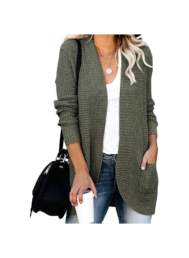 NIBEMINENT Women's Fashion Solid Color Loose Cardigan Sweater Autumn Winter Sweaters Coat Women Long Sleeve V-neck Knitted Sweater Coat Top - Image 1