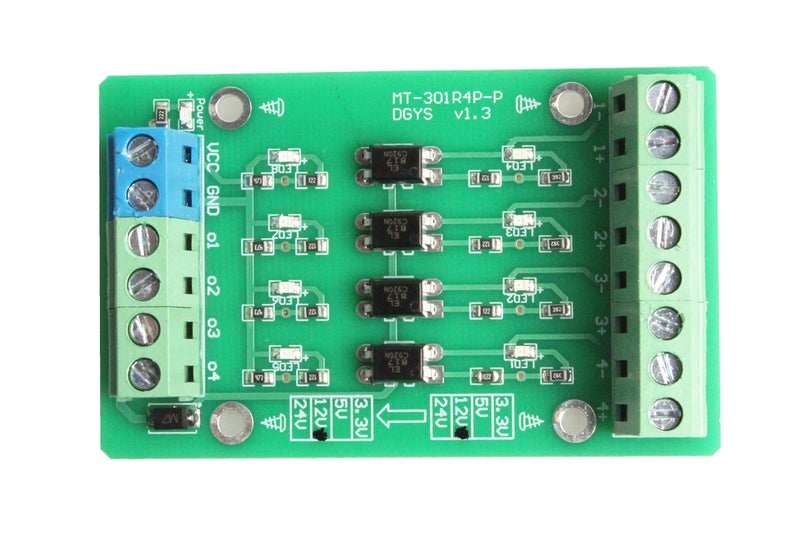 NOYITO 4-Channel Optocoupler Photoelectric Isolator Module Level Voltage Converter Module PLC Signal Converter Module PNP NPN to NPN (3.3V to 5V) - Image 2
