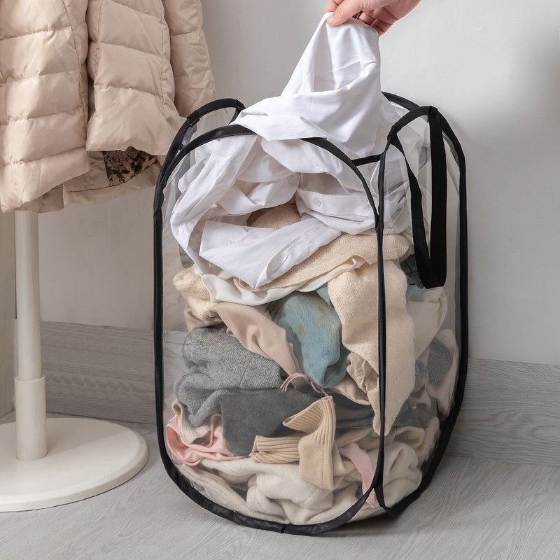 2pcs Foldable Breathable Laundry Hamper Basket for Home Bathroom Dirty Clothes Storage - Image 5