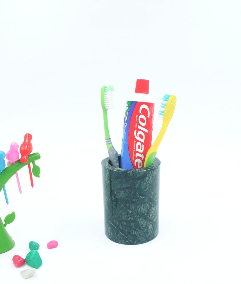 KRAFT CLOUDS Green Marble Toothbrush Holder | Stone Tooth Paste Holder | Handmade Bathroom Accessory 4 inch Size - Image 5