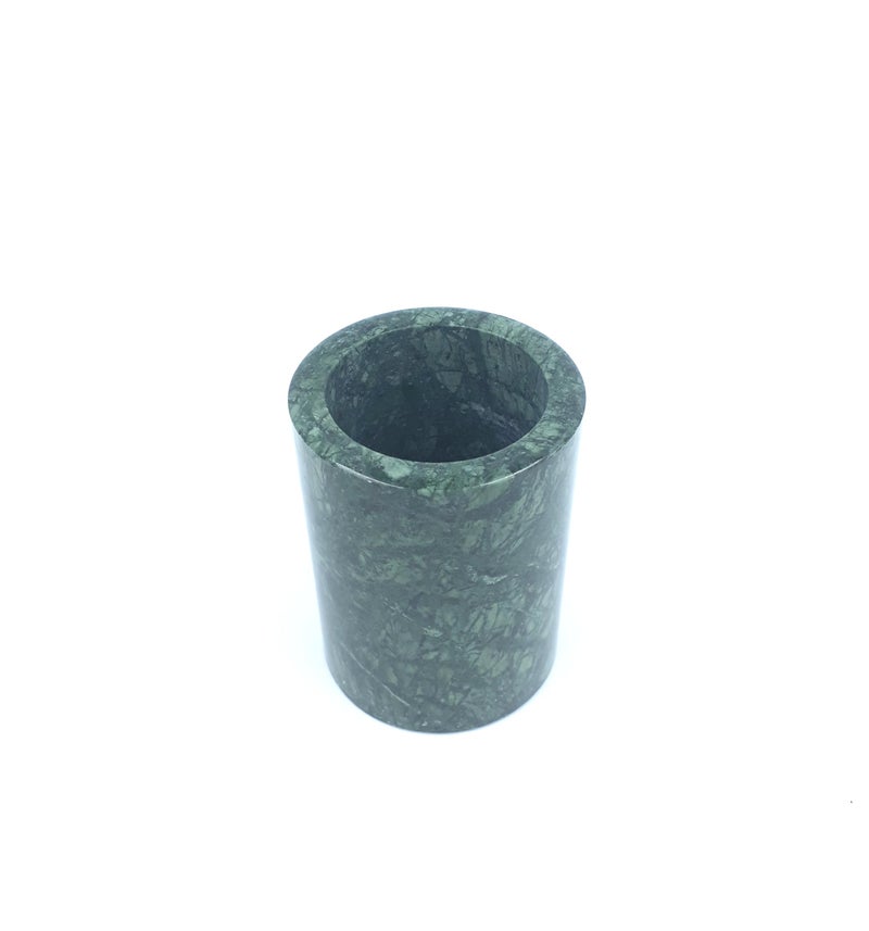 KRAFT CLOUDS Green Marble Toothbrush Holder | Stone Tooth Paste Holder | Handmade Bathroom Accessory 4 inch Size - Image 1