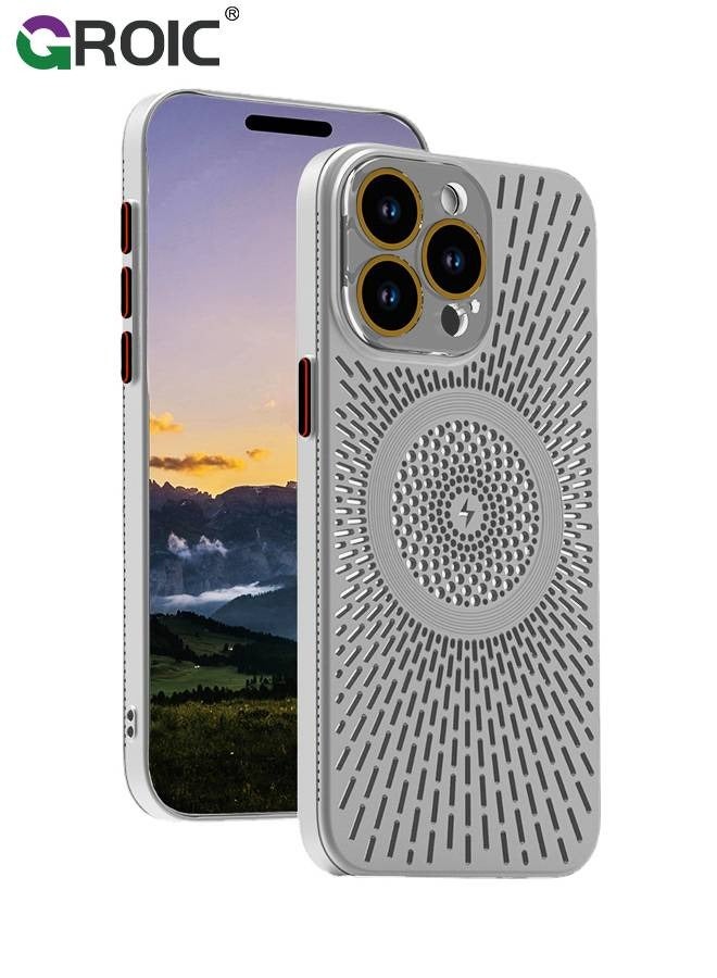 GROIC Compatible with iPhone 16 Pro Max 6.9 Inches Phone Case, All-Inclusive Hollow Magnetic Ultra Thin Cover, Heat Dissipation Breathable Case Protective Compatible with MagSafe, Ventilation Shockproof - Image 1