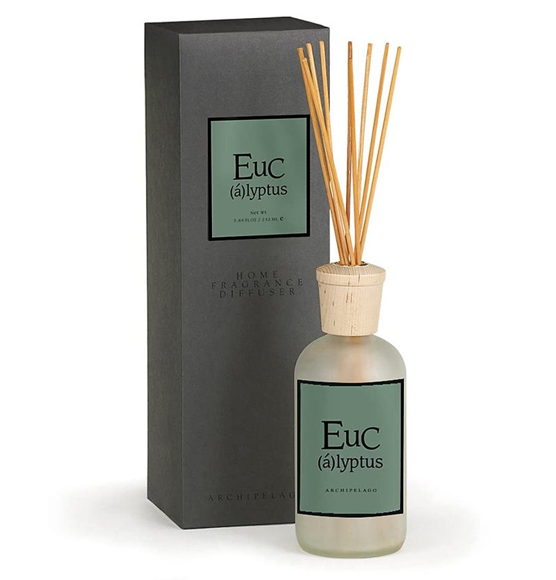 Archipelago Botanicals Eucalyptus Reed Diffuser Home Fragrance Reed Diffuser Includes Fragrance Oil Decorative Wooden Cap  10 Diffuser Reeds Perfect for Home Office or Gift 785 fl oz